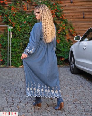 Вишита етно-сукня, у джинсовому кольорі, розмір 50, 52, 54, 56, 58