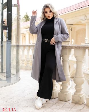 Елегантне жіноче пальто в класичному стилі довжиною до колін із альпаки, колір сірий, у розмірі 48-50, 52-54, 56-58, 60-62