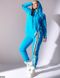 Однотонный утепленный костюм свободного кроя трехнитка с начесом цвет бирюзовый размеры 48-50, 52-54, 56