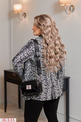 Трендовий демісезонний жіночий піджак на підкладці, розміри 42-44, 44-46, 48-50, 52-54, зміїний принт