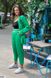 Брючний костюм двійка, великого розміру, у зеленому кольорі, розмір: 50-52, 54-56