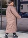 Зимова куртка-ковдра вільного силуету з коміром-шаллю кольору мокко у розмірі 48-52, 54-58