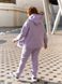 Женский утепленный спортивный однотонный костюм тройка кофта+штаны+жилетка из трикотажной ткани с начесом цвет лиловый размеры 50-52, 54-56