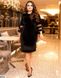 Однотонна оксамитова сукня середньої довжини - міді декор паєтками колір чорний у розмірі 48-50, 52-54, 56-58