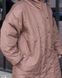 Зимняя куртка-одеяло свободного силуэта с воротником-шалью цвета мокко в размере 48-52, 54-58