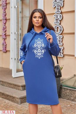 Утеплена сукня у етно стилі, розмір 42-44; 46-48; 50-52; 54-56.,58-60, колір синій