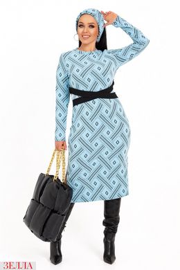 Трикотажна сукня із хомутом, блакитного кольору, у розмірі 46-48; 50-52; 54-56; 58-60