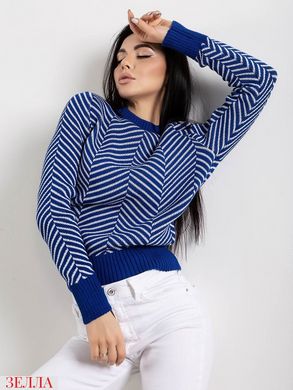 Жіночий модний светр у поєднанні трьох кольорів, бавовняна пряжа, в універсальному розмірі 42-46