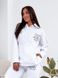 Жіночий утеплений спортивний костюм білого кольору в розмірі 48-52, 52-56