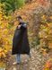 Чудове демісізонне однотонне пальто з плащової тканини, колір чорний, у розмірі 42-44, 46-48
