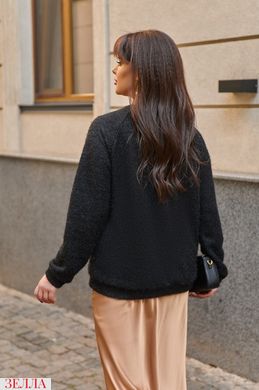 Теплий ангоровий светр з ланцюжком, у розмірі 50-52, 54-56, 58-60., колір чорний