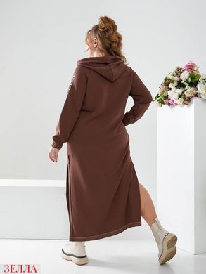 Сукня-худі в розмірі 48-50, 52-54, 56-58, колір шоколадний.