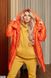 Жіноча однотонна зимова куртка з капюшоном колір помаранчевий у розмірі 42-46, 48-50, 52-54, 56-58