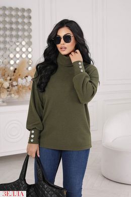 Теплий светр в розмірі 46-48, 50-52, 54-56, колір хакі.