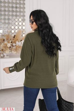 Теплий светр в розмірі 46-48, 50-52, 54-56, колір хакі.