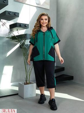Прогулянковий костюм з бриджами VOUGE в розмірі 48-50, 52-54, 56-58, колір зелений/чорний.