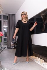 Легка сукня міді в розмірі 50-52, 54-56, 58-60, колір чорний.