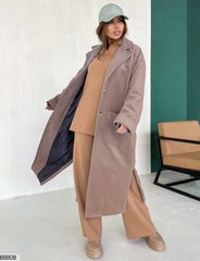 Стильне демісезонне кашемірове пальто на підкладці, розмір універсальний 42 - 46, колір мокко