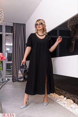 Легка сукня міді в розмірі 50-52, 54-56, 58-60, колір чорний.