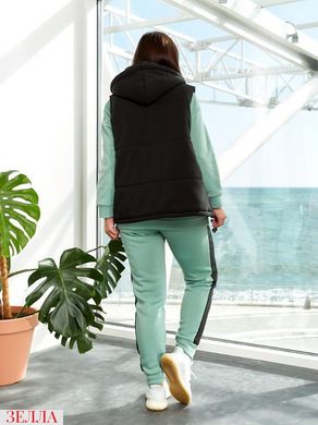 Женский комбинированый утепленный спортивный костюм с жилеткой цвет мятный в размере 48-50, 52-54, 56-58
