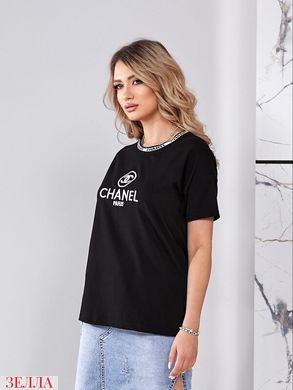 Футболка " Chanel" в розмірі 42-44, 44-46, колір чорний.