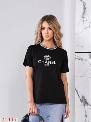 Футболка " Chanel" в розмірі 42-44, 44-46, колір чорний.