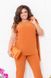 Жіночий костюм трійка: штани+майка+сорочка оранжевого кольору із софту в розмірі 48-50, 52-54, 56-58