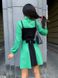 Стильна сукня-сорочка з жилеткою у розмірах 50-52, 54-56, колір зелений/чорний