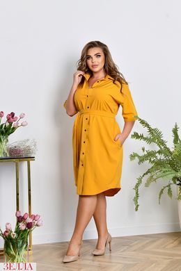 Сукня-сорочка в розмірі 48-50, 52-54, 56-58, 60-62, 64-66, колір гірчиця.