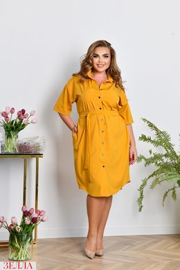 Сукня-сорочка в розмірі 48-50, 52-54, 56-58, 60-62, 64-66, колір гірчиця.