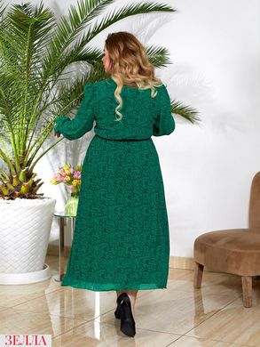 Подовжена сукня на трикотажній підкладці в розмірі 50-52, 54-56, колір зелений