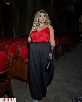 Широкі брюки в розмірі 48-50, 52-54, 56-58, 60-62, колір чорний.