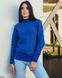 Жіночий однотонний в'язаний (50% акрил, 50% вовна) светр oversize колір електрик в універсальному розмірі 42-46