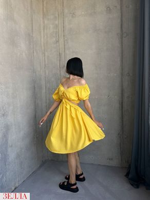 Лляна сукня в універсальному розмірі 42-46, колір жовтий.