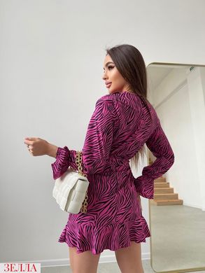 Женское платье средней длины с воланом по низу из турецкого софта, цвет малиновый, в размере 42-44, 46-48