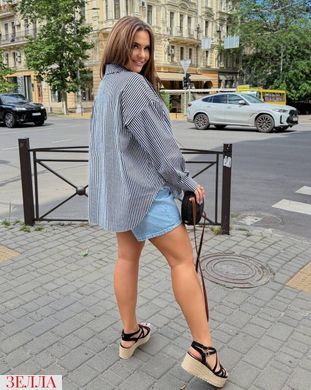 Сорочка оверсайз в смужку в розмірі 50-54, 56-60, колір чорний.