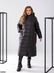 Зимова куртка-пальто Fashion в розмірі 48-50, 52-54, 56-58, колір чорний.