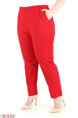 Яскраві жіночі штани з льону, у розмірах 48-50 52-54 56-58 60-62, колір червоний