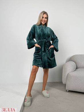 Теплий халат з пюшевої махри в розмірі 42-44, 46-48, 50-52, колір зелений.