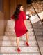 Однотонна червона сукня вільного фасону, середньої довжини - міді декор сітка с паєткою в розмірі 50-52, 54-56, 58-60