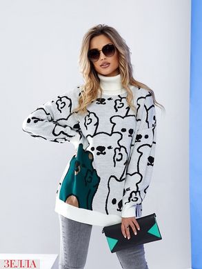 Теплий светр-туніка бежевого кольору, в універсальному розмірі 42-48.
