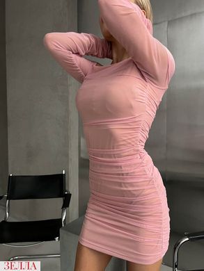 Сукня з сітки на підкладці в розмірі 42-44, 46-48, колір рожевий.