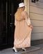 Вишукана сукня в етно-стилі, оздоблена принтом у бежевому кольорі, розмір 50, 52, 54, 56, 58