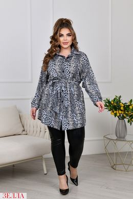 Неймовірно стильна сорочка у розмірі 52-54, 56-58, 60-62, 64-66., колір сірий, принт леопард