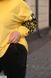 Спортивний костюм "Квіти-аплікація" в розмірі 48-50, 52-54, 56-58, колір чорні штани/жовта кофта.