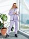 Женский утепленный спортивный однотонный костюм тройка кофта+штаны+жилетка из трикотажной ткани с начесом цвет лиловый размеры 42-44, 46-48
