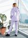 Женский утепленный спортивный однотонный костюм тройка кофта+штаны+жилетка из трикотажной ткани с начесом цвет лиловый размеры 42-44, 46-48