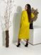 Однотонное трикотажное платье на длинный рукав цвет горчица в размере 58-60