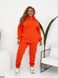 Женский утепленный однотонный спортивный костюм цвет оранжевый в размере 50-52, 54-56