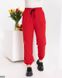 Сучасні штани-джогери із якісної тканини у червоному кольорі та розмірі 42-44, 46-48, 50-52, 54-56